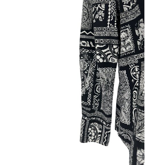 CHICOS Floral Persian Geo 100% Cotton Career Button Up Shirt Size 0 US S - Picture 3 of 8